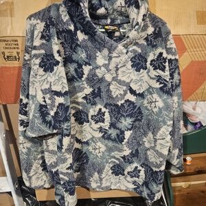 Sunbuster Fleece Jacket Mens Medium Hoodie Pullover Blue Vintage